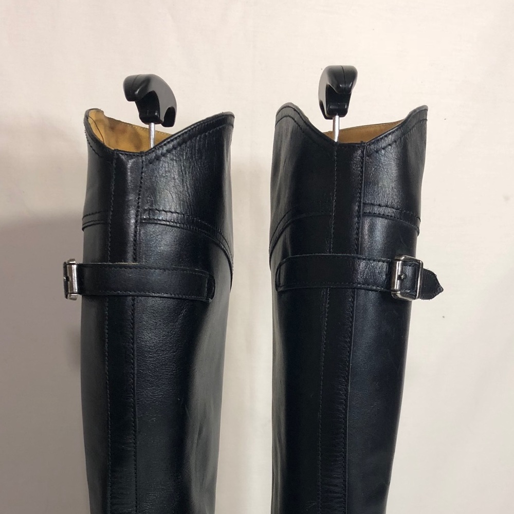 FRYE Dorado Black Leather Riding Winter Boot 6 - Picture 4 of 8